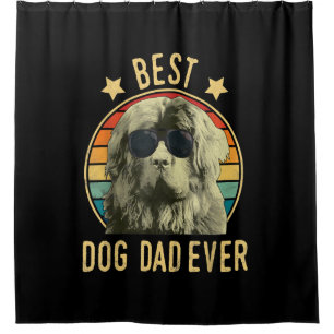 Best dog dad ever   newfoundland dad gift shower curtain