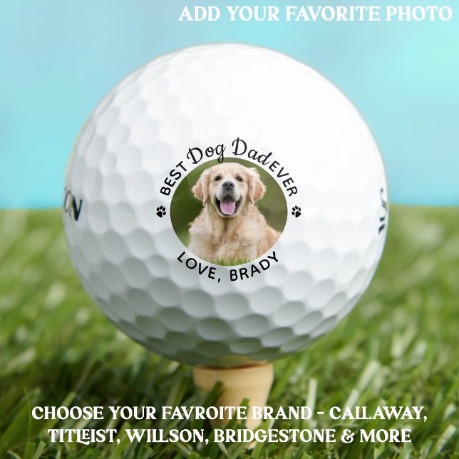 Best Dog Dad Ever Personalised Pet Photo Golf Balls (Creator Uploaded)