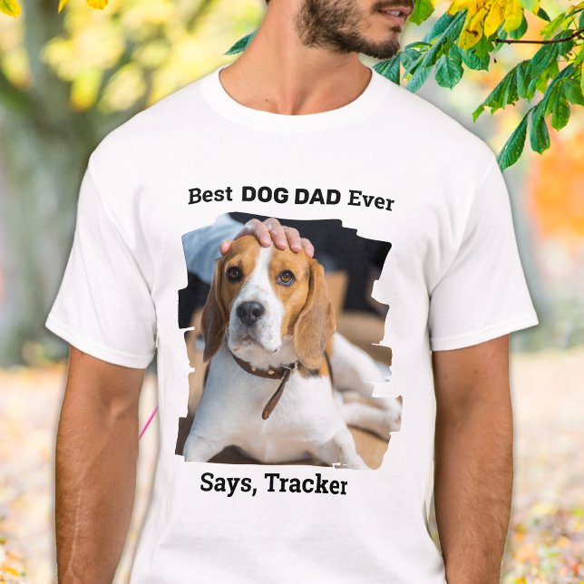 Best Dog Dad Ever Personalised Pet Photo T-Shirt (Creator Uploaded)