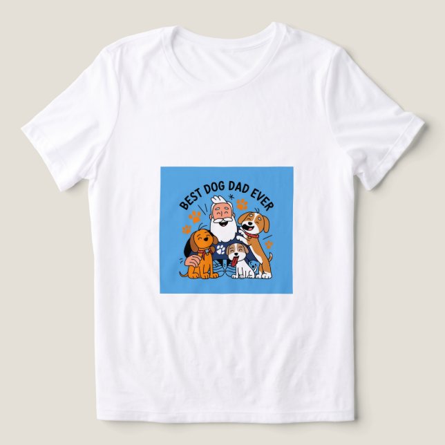 Best Dog Dad Ever Personalised Pet Photo T-Shirt Tri-Blend Shirt (Design Front)