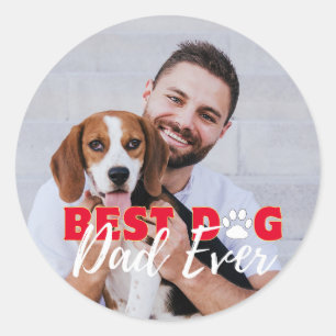 Best Dog Dad Ever Personalised Photos Classic Round Sticker