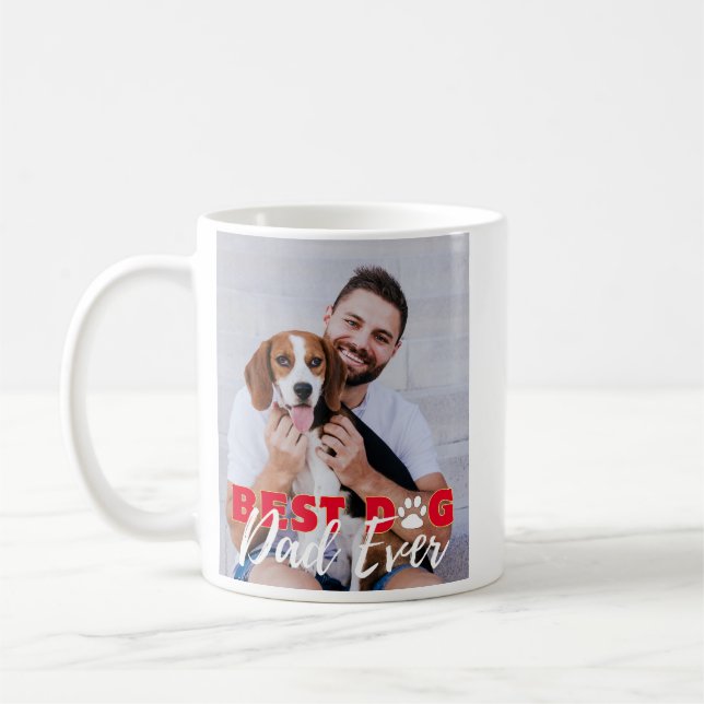 Best Dog Dad Ever Personalised Photos Coffee Mug (Left)