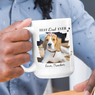 Best Dog Dad Ever Personalized Pet Photo Coffee Mug