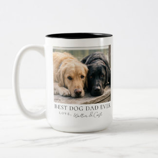 Best Dog Dad Ever Pet Parent Double Sided Photo Two-Tone Coffee Mug