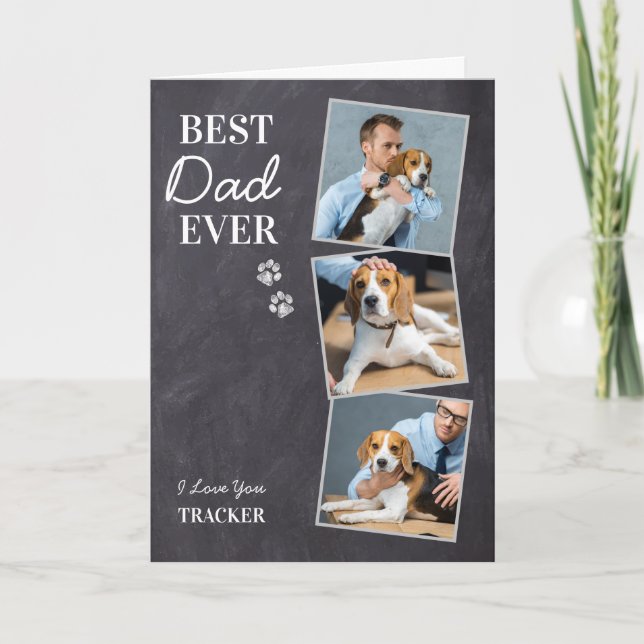 Best Dog Dad Ever Pet Photo Father's Day Holiday Card (Front)