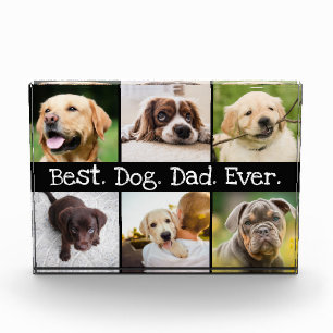Best Dog Dad Ever Photo Collage in Black and White Block
