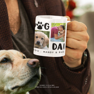 BEST DOG DAD EVER Photo Collage Personalised Coffee Mug