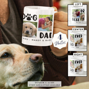 BEST DOG DAD EVER Photo Collage Personalised Coffee Mug