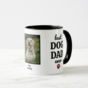 Best Dog Dad Ever Photo Name Pawprint Mug