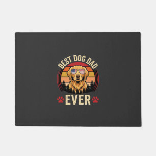 Best Dog Dad Ever Retro Golden Retriever Doormat