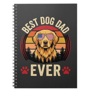 Best Dog Dad Ever Retro Golden Retriever Notebook