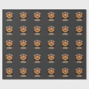 Best Dog Dad Ever Retro Golden Retriever Wrapping Paper