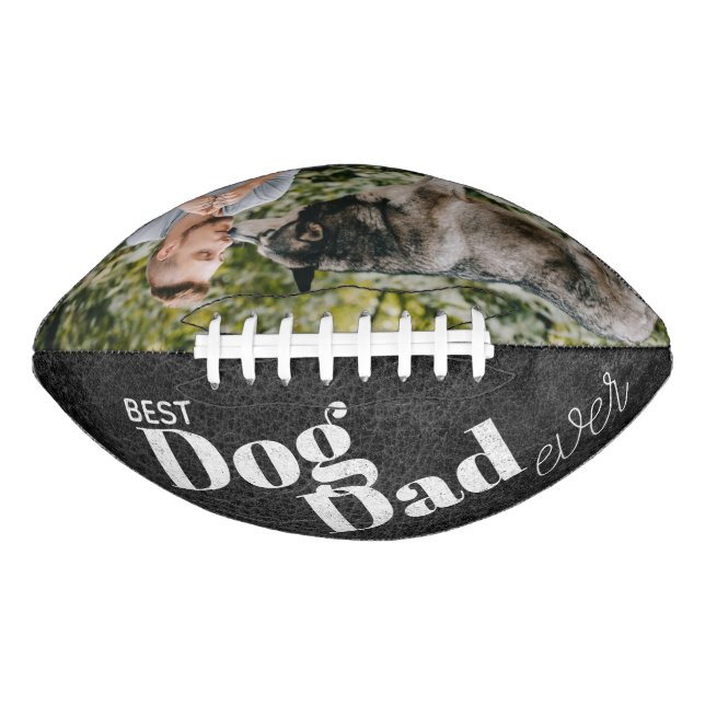 Best Dog Dad Ever Retro Photo Football (Front)