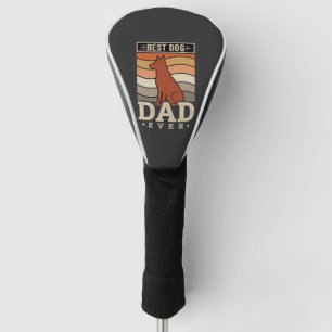 Best Dog Dad Ever Retro Silhouette Golf Head Cover