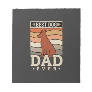 Best Dog Dad Ever Retro Silhouette Notepad