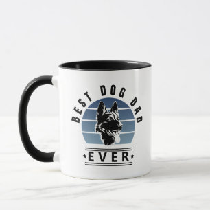 Best Dog Dad Ever Retro Sunset Mug