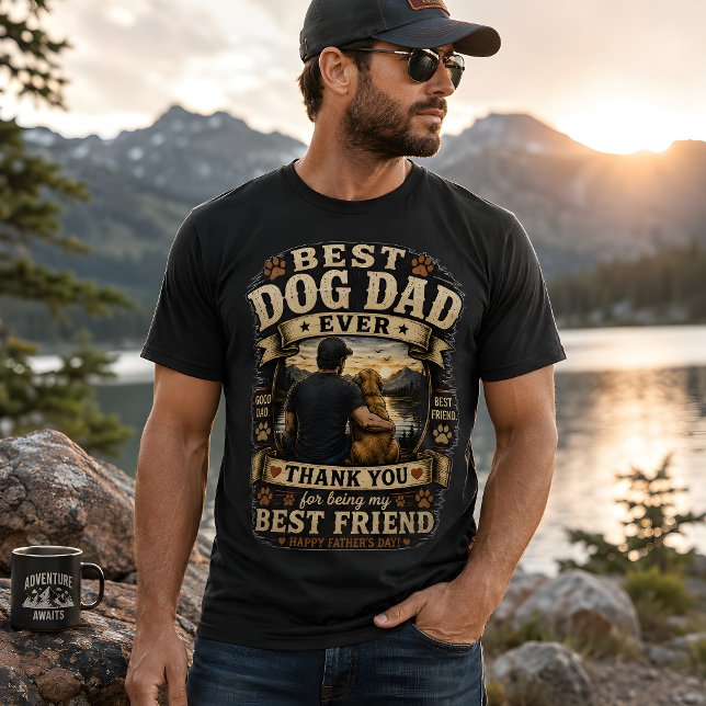 Best Dog Dad Ever T-Shirt (Best dog dad vintage style tee design with different design on the back)