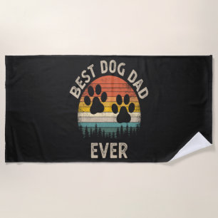 Best Dog Dad Ever Vintage Beach Towel