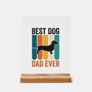 Best Dog Dad Ever Vintage Dachshund Shirt Design_1 Acrylic Sign