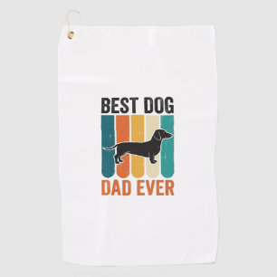 Best Dog Dad Ever Vintage Dachshund Shirt Design_1 Golf Towel