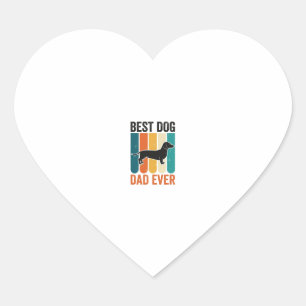 Best Dog Dad Ever Vintage Dachshund Shirt Design_1 Heart Sticker