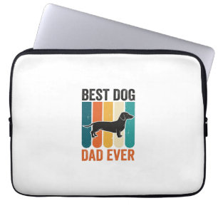 Best Dog Dad Ever Vintage Dachshund Shirt Design_1 Laptop Sleeve