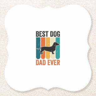 Best Dog Dad Ever Vintage Dachshund Shirt Design_1 Paper Coaster