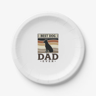 Best Dog Dad Ever Vintage Dog Lover Design_1 Paper Plate