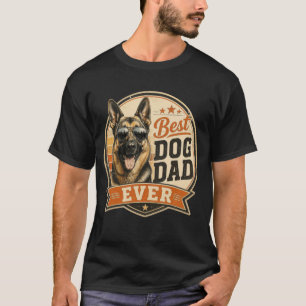 Best Dog Dad Ever Vintage German Shepherd  T-Shirt