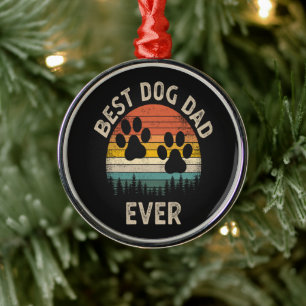 Best Dog Dad Ever Vintage Metal Tree Decoration