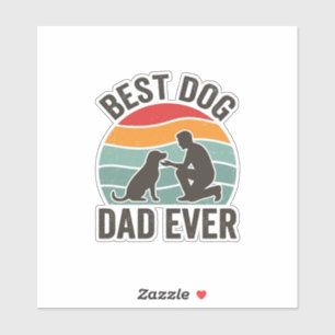 Best Dog Dad Ever Vintage Sunset Dog Lover Design_
