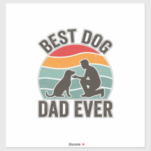 Best Dog Dad Ever Vintage Sunset Dog Lover Design_