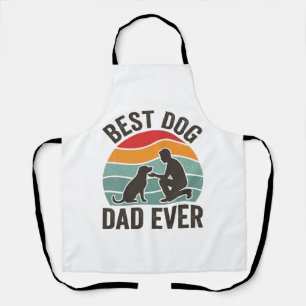 Best Dog Dad Ever Vintage Sunset Dog Lover Design_ Apron