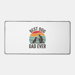 Best Dog Dad Ever Vintage Sunset Dog Lover Design_ Desk Mat