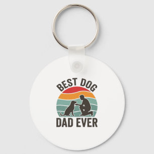 Best Dog Dad Ever Vintage Sunset Dog Lover Design_ Key Ring