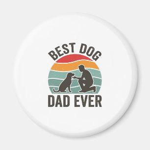 Best Dog Dad Ever Vintage Sunset Dog Lover Design_ Magnet