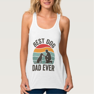 Best Dog Dad Ever Vintage Sunset Dog Lover Design_ Singlet
