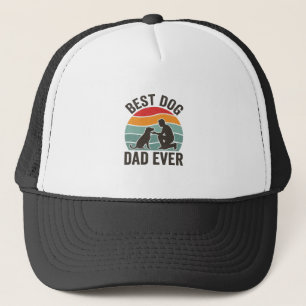 Best Dog Dad Ever Vintage Sunset Dog Lover Design_ Trucker Hat