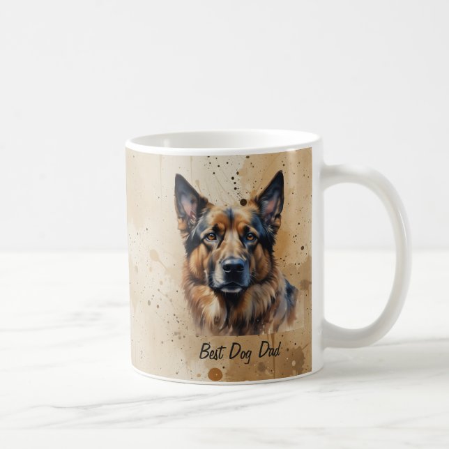 Best Dog Dad German Shepherd dog pet Coffee Mug (Right)