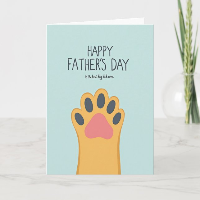 Best Dog Dad Golden Paw Card (Front)