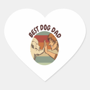 Best Dog Dad Heart Sticker