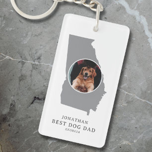 Best Dog Dad in Georgia Photo Father’s Day  Key Ring