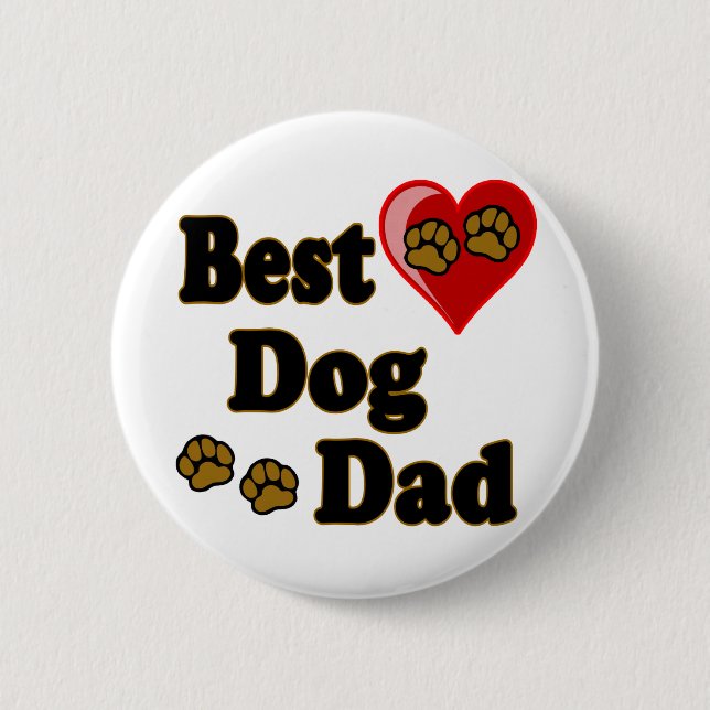 Best Dog Dad Merchandise 6 Cm Round Badge (Front)