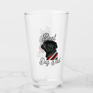 Best dog dad parents grandparents photo pet gray n glass
