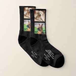 Best Dog Dad Personalised 2 Photos Black Socks