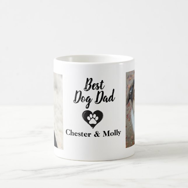 Best Dog Dad Personalised Pet Custom Photo Text Coffee Mug (Center)