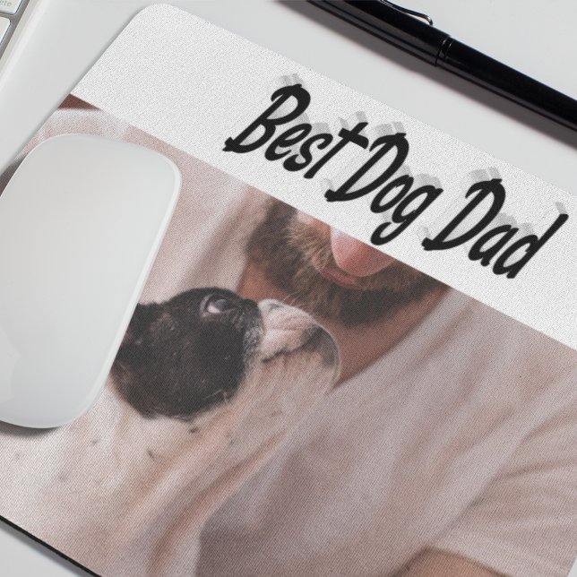 Best Dog Dad Photo Black  text  Mouse Pad (Creator Uploaded)