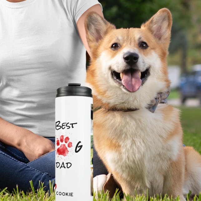 Best Dog Dad | Photo Collage | Custom Name Thermal Tumbler (Creator Uploaded)
