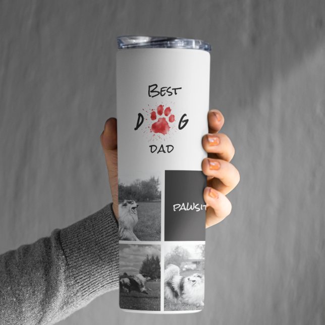 Best Dog Dad | Photo Collage | Pawsitive Pawsome Thermal Tumbler (Creator Uploaded)