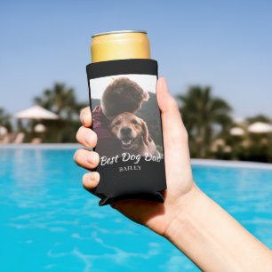 Best Dog Dad Photo Personalised Seltzer Can Cooler